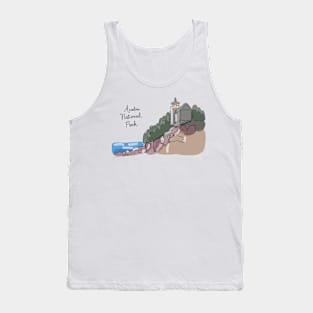 Acadia National Park Line Art Tank Top